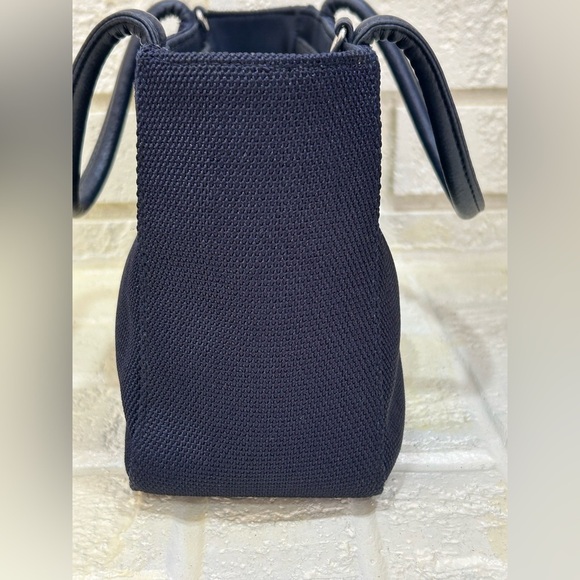 Nine West Small Navy Blue Woven  Handbag w/ Shoulder Strap - Picture 6 of 14